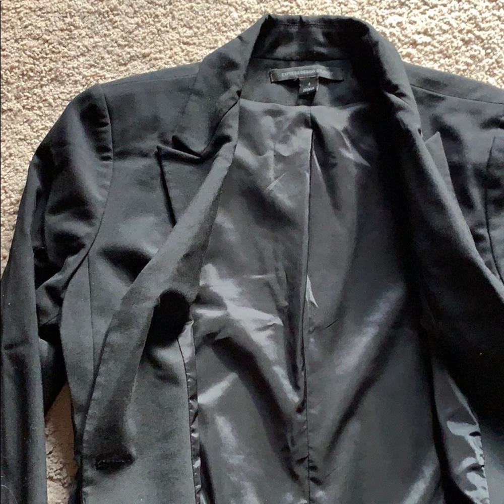 Express Button Black Blazer Jacket - image 4